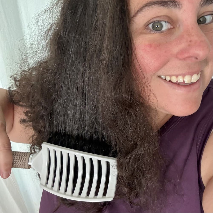 Brushing wet hair straight after a bath